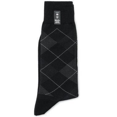 【発送在庫あり】ソックス/ブラック×アーガイル/（25cm～27cm）