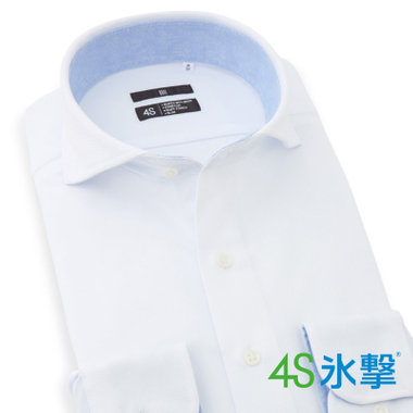 【発送在庫あり】【BLACK LINE】ホリゾンタルワイドワイシャツ/ホワイト×ドビー/襟袖裏別布/「氷撃」冷感PRINT「4S」スーパーノンアイロン・ストレッチ
