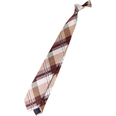 【WEB限定/OUTLET/汚れ・キズ等有】【SL】シルクチェックネクタイ 8.0cm幅/ブラウン＆ベージュ