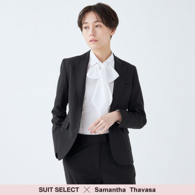 【SUIT SELECT×Samantha Thavasa】【年間】2釦ジャケット/究極のブラック/4S/マシンウォシャブル