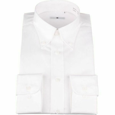 【SILVER LINE】【形態安定】ボタンダウンドレスワイシャツ/ホワイト×ドビーストライプ