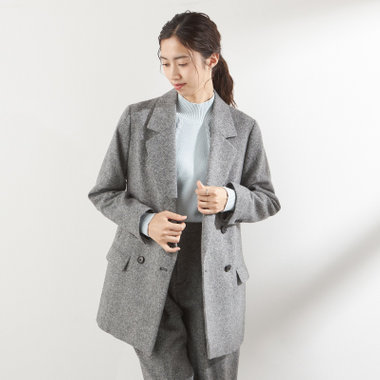 【BLACK LINE】2釦1掛けジャコット/グレー