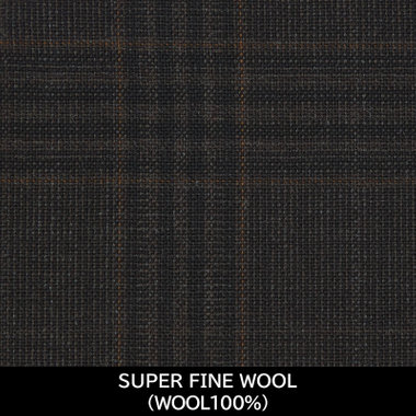 【日本製】【MEN'S】【パターンオーダー】【SLIM TAPERED】【春夏】スーツ/ブラウン×チェック/SUPER FINE WOOL (WOOL100%)