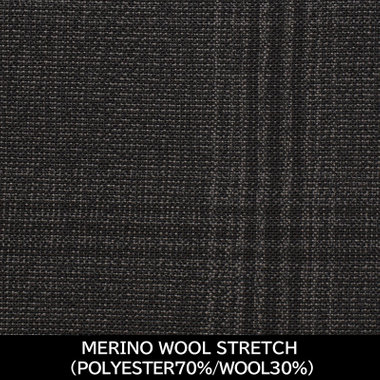 【国内縫製】【MEN'S】【パターンオーダー】【CLASSICO TAPERED S】【春夏】スーツ/グレー×チェック/MERINO WOOL STRETCH (POLYESTER70%/WOOL30%)