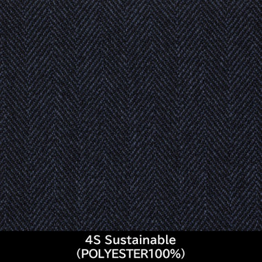 【日本製】【MEN'S】【パターンオーダー】【CLASSICO TAPERED W】【秋冬】スーツ/ネイビー×ヘリンボーンストライプ/4S Sustainable (POLYESTER100%)