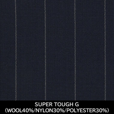 【国内縫製】【MEN'S】【パターンオーダー】【CLASSICO TAPERED W】【春夏】スーツ/ネイビー×ストライプ/SUPER TOUGH G (WOOL40% NYLON30% POLYESTER30%)
