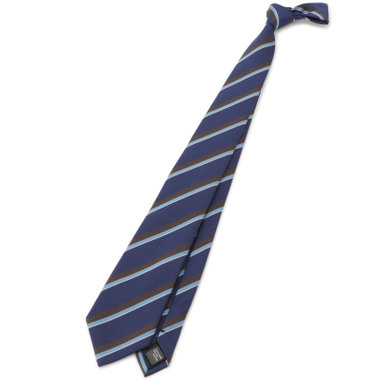 【BLACK LINE】ポリエステルシルクストライプネクタイ 7.5cm幅/ネイビー