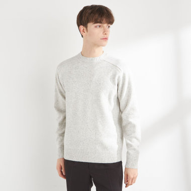 【RBC】【秋冬】天竺編みクルーネックニットセーター/グレー
