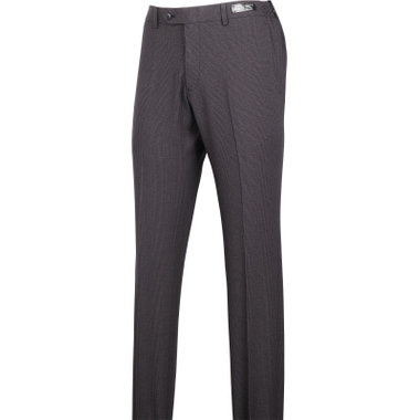 【SLIM TAPERED】【秋冬】0タックテーパードパンツ/グレー×グレンチェック/ウエストシャーリング/ウォッシャブル/4S SUSTAINABILITY&ECOLOGY FABRIC