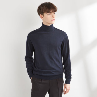 RBC】【秋冬】ウールタートルネックニットセーター/ネイビー/ZEGNA