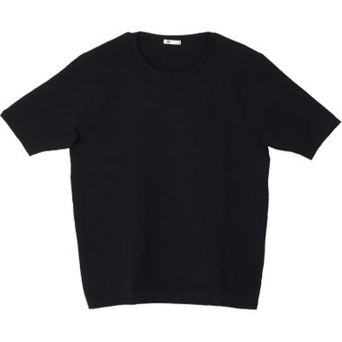 【WEB限定/OUTLET/汚れ・キズ等有】【RBC】【半袖】クルーネックニットTシャツ/ブラック/RENU