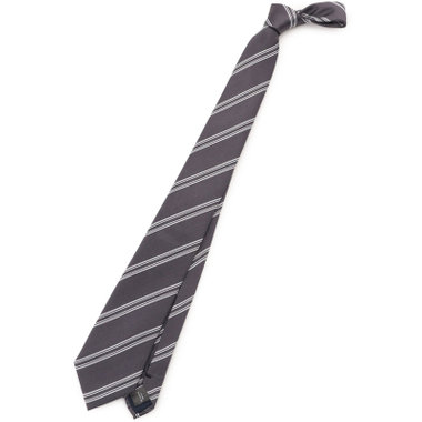 BLACK LINE】シルクブレンドストライプネクタイ 7.5cm幅/グレー