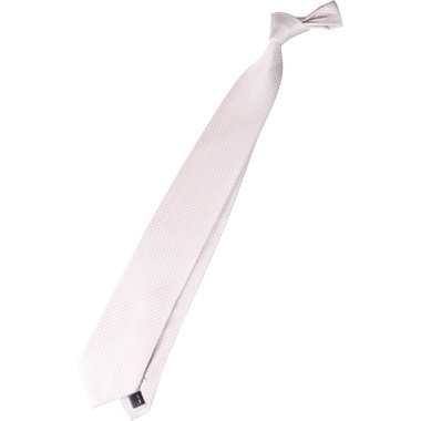 【SILVER LINE】シルクチェック 慶事対応 ネクタイ 8.0cm幅/シャンパンゴールド×ホワイト