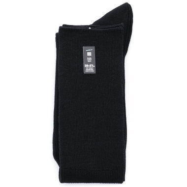  【発送在庫あり】ソックス/ブラック×リブ/ロングタイプ/（25cm～27cm）