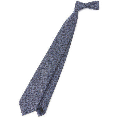 【BL】シルクコットンペイズリーネクタイ 7.5cm幅/ブルー
