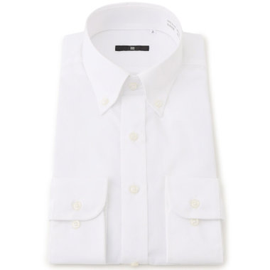 【BLACK LINE】【形態安定】ボタンダウンワイシャツ/ホワイト