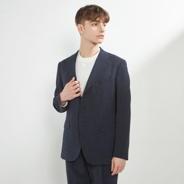 【RBC】【春夏】3釦段返りシングルスーツ 2タック/ネイビー/ドローコード&ウエストシャーリング/※パンツ裾上げ済仕様