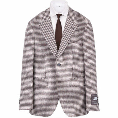 CLASSICO TAPERED】【秋冬】ウール2釦ジャケット/ブラウン×ハウンド 