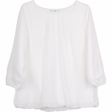 【WEB限定/OUTLET】【SL/七分袖】前身タックデザインカットソー/ホワイト