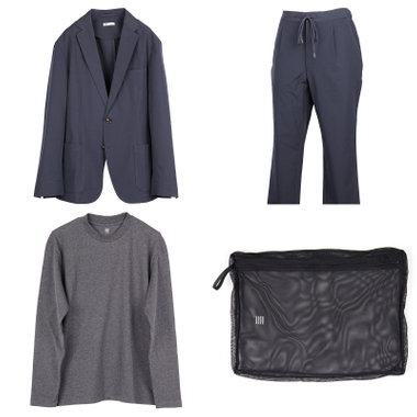 【WEB限定/OUTLET】【発送在庫あり】【RBC】【長袖】Remote Pack Suit/2釦ジャケット・パンツ・Tシャツ・ウォッシャブルネット(4点セット)/ネイビー