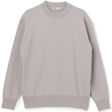  【RBC】コットンブレンドモックネックニット/グレー/マシンウォッシャブル/「UVカット」「接触冷感」