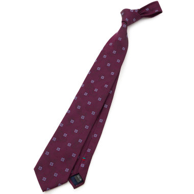 【SILVER LINE】シルクブレンドペイズリーネクタイ 8.5cm幅/ワイン