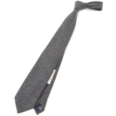 【SILVER LINE】ウールコットンブレンドソリッド系ネクタイ 8.0cm幅/グレー/RE:NEWOOL