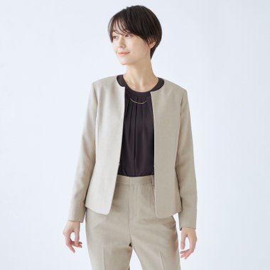 【SL】【年間】キーカラージャケット/ベージュ/ウォッシャブル