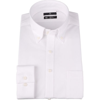 【WEB限定/OUTLET/汚れ・キズ等有】【SKINNY】【スーパーノンアイロン】ボタンダウンドレスワイシャツ/ホワイト×ドビー/SUPER NON IRON 4S