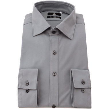 【WEB限定/OUTLET/汚れ・キズ等有】【SKINNY】ワイドカラーワイシャツ/グレー/「4S」スーパーノンアイロン・ストレッチ