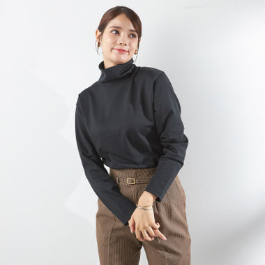 【SILVER LINE】【秋冬】オフタートルカットソー/ブラック