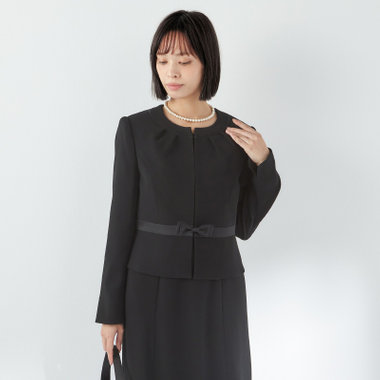 【SL】【年間】ノーカラー前開きアンサンブルレディースフォーマル