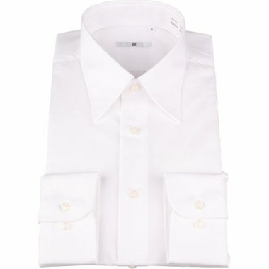 【WEB限定/OUTLET】【SL】【形態安定】レギュラーカラードレスワイシャツ/ホワイト×ブロード (無地)