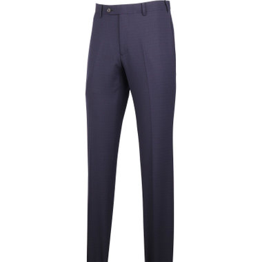 【SLIM TAPERED】【春夏】ウールブレンドパンツ 0タック/ネイビー×ブッチャー/ウォッシャブル/ウエストムーブ