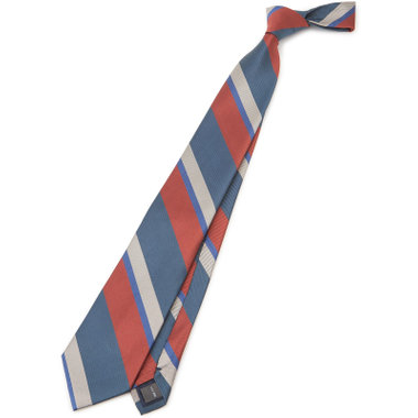 【SILVER LINE】シルクストライプネクタイ 8.0cm幅/ネイビー×オレンジ