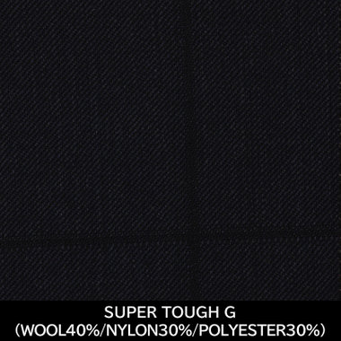 【国内縫製】【MEN'S】【パターンオーダー】【SKINNY】【秋冬】スーツ/ネイビー×ウィンドペン/SUPER TOUGH G (WOOL40%/NYLON30%/POLYESTER30%)
