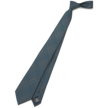 【BLACK LINE】シルクブレンドチェックネクタイ 7.5cm幅/グリーン