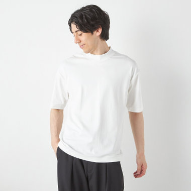 【RBC/五分袖】プレミアムコットンTシャツ / モックネック / ホワイト