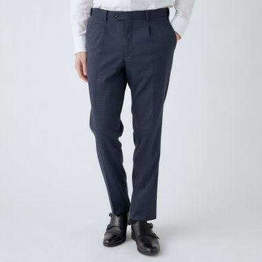 専用　スーツセレクト　タックテーパードパンツ　グレーネイビー２本セット SUIT SQUARE メンズ パンツ 単品 裾上げ済み 洗える ストレッチ