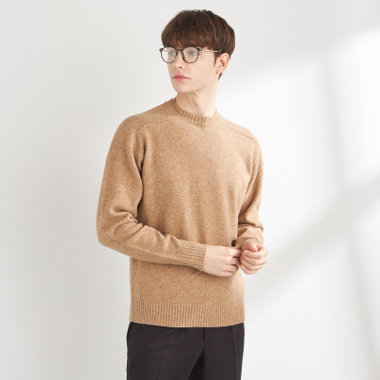 【RBC】【秋冬】天竺編みクルーネックニットセーター/ブラウン