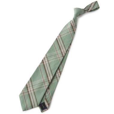 【SILVER LINE】コットンチェックネクタイ 8.0cm幅/グリーン