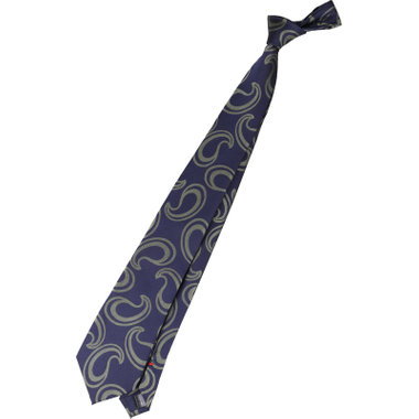 【SILVER LINE】シルクペイズリーネクタイ 8.5cm幅/ネイビー×グリーン