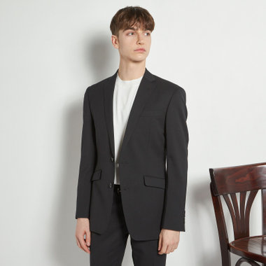 【KSW】【年間】2釦シングルスーツ 0タック/ブラック/ウエストムーブ/ウォッシャブル/MOVING STRETCH/※裾上げ必要