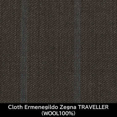 【日本製】【MEN'S】【パターンオーダー】【CLASSICO TAPERED W】【春夏】スーツ/ブラウン×ストライプ/Cloth Ermenegildo Zegna TRAVELLER(WOOL100%)