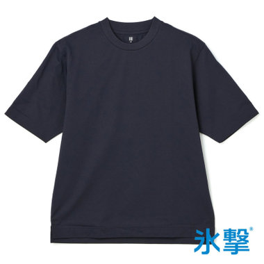 【SILVER LINE】【半袖】ネイビー / クルーネック/酷暑対策Tシャツ「FREEZETECH 氷撃」冷感PRINT