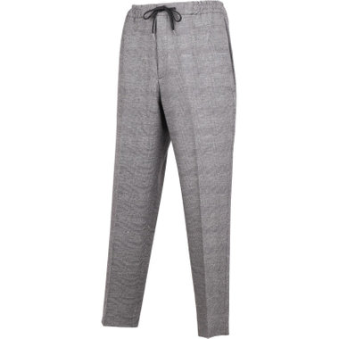 【RBC】【秋冬】オーバーサイズパンツ/ブラック＆グレー×グレンチェック/ウエストシャーリング/ドローコード/裾上げ済仕様