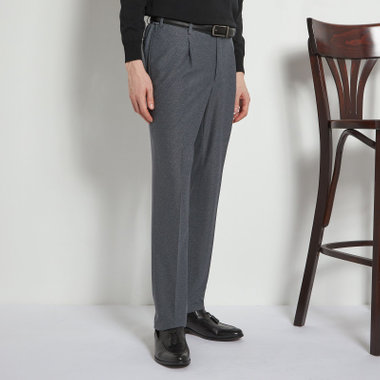 【CLASSICO TAPERED】【春夏】1タックテーパードパンツ/グレー/ウエストシャーリング仕様/4S SUSTAINABILITY&ECOLOGY FABRIC/※裾直し必要