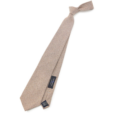 【SILVER LINE】コットンシルクソリッド系ネクタイ 8.5cm幅/ベージュ/Finest fabrics by COMO ITALY
