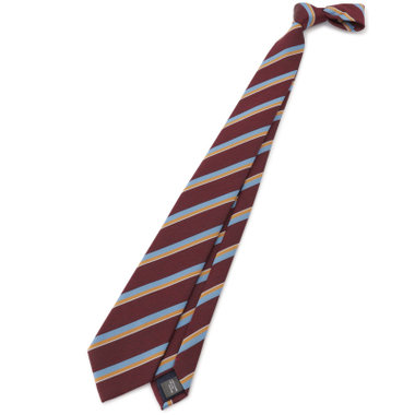 【BLACK LINE】ポリエステルシルクストライプネクタイ 7.5cm幅/ワイン