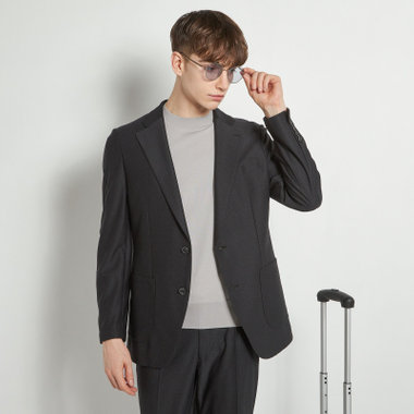 【CLASSICO TAPERED】【春夏】2釦シングルジャケット/ブラック/パッチポケット/4S SUSTAINABILITY&ECOLOGY FABRIC
